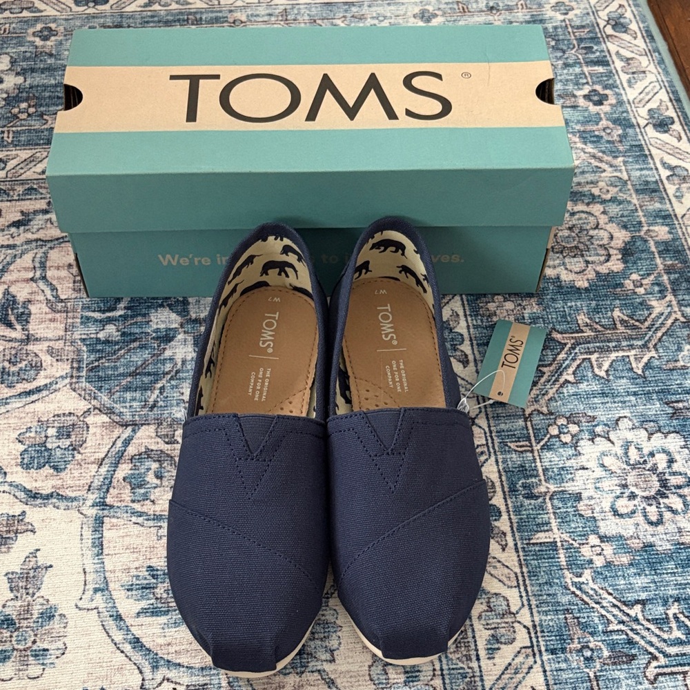 TOMS Classic Dark Blue Canvas Shoes